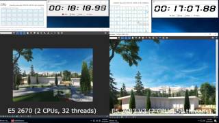 Intel Xeon E5 2670 2 CPUs 32threads vs Intel Xeon E5 2683 V3 2 CPUS 56 threads [upl. by Engen]