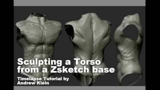 Sculpting a Torso in Zbrush 35 from a Zsketch Base zsphere 2 and retopo [upl. by Ayardna]