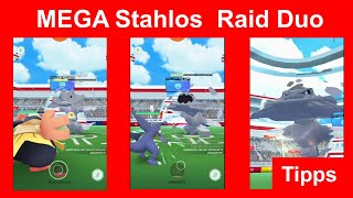 Mega Stahlos Raid Duo gewinnen Wie man Mega Stahlos zu zweit besiegt  Pokemon GO Deutsch 353 [upl. by Wendel844]