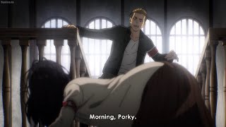 pieck scares porco  all porco galliard scenes in s4 ep4 [upl. by Acirej]