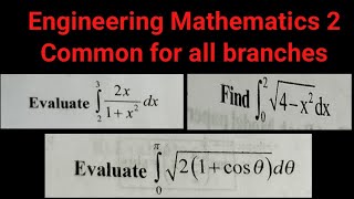 Evaluate integral 2 to 3 2x1x2dx  integral 0 to 2 √4x2dx  integral 0 to π √21cos theta [upl. by Leonardo]