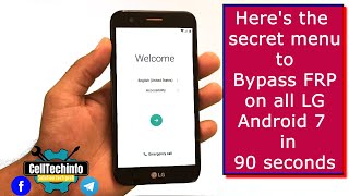 All LG Android 70 FRP bypass google account in less than 2 minutes chrono k20 plus aristo [upl. by Ikkela56]