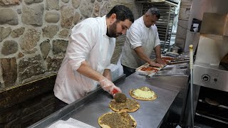 Syrian Master Bakers  Manakish  Muhammara  Cheese Breads  Zaatar  Fatayer  Damascene Bakery [upl. by Ahsenod392]