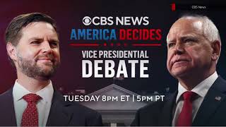 CBS 2024 Vice Presidential Debate promo short [upl. by Aynor]