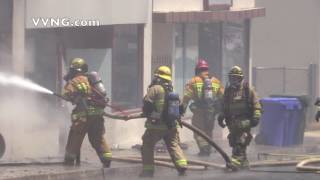 Fire Burns Building in Old Town Victorville [upl. by Pegma]