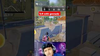 Destroying pro squad with grenade 1v4🥵clutchbgmibgmilivebgminewupdatepubgpubgmobilepubgm [upl. by Pittman]