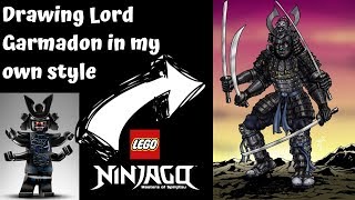 Drawing Lego Ninjago in my own style ep 2 Lord Garmadon [upl. by Anivram]