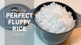 How to Cook Perfect Fluffy Rice without a Rice Cooker Staub Rice Cocotte Gohan [upl. by Whitson156]