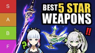 PULL FOR THESE WEAPONS ★Best Genshin Impact 5 Star Weapons Tier List★ [upl. by Flosi]