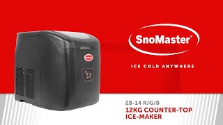 SnoMaster ZB14 12Kg CounterTop IceMaker Available in BlackRedGrey [upl. by Annahs]