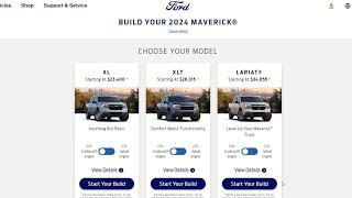 2024 Ford Maverick Build amp Price Part 1 XL [upl. by Midas]