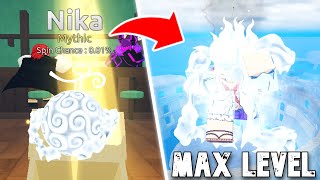 Noob to Max Level Using GEAR 5 Nika Fruit in Fruit Battlegrounds Roblox [upl. by Anaic]