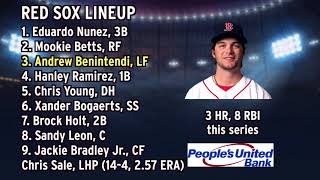 Red Sox Lineup Chris Sale Goes For Win No 15 [upl. by Oiretule]