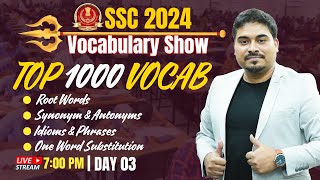 SSC 2024  SSC English  SSC Top 1000 Vocabulary  Day 03  Vocabulary by Satyendra Tiwari Sir [upl. by Nalrah]