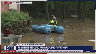 1 dead 1 unaccounted for as floodwaters sweep through Maryland apartment complex LiveNOW from FOX [upl. by Katya]