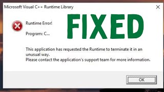 Fix Microsoft Visual C Runtime Library error message [upl. by Ahsimit]