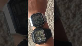 Comparison Video Casio AE1200WH vs AE1200WHD [upl. by Onirotciv]