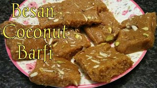 Besan Coconut Barfi  Healthy Sweets  mariasbakehouse9924 [upl. by Fisch]