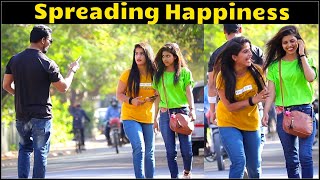 SPREADING HAPPINESS Experiment  complementing girls  pranks in india [upl. by Ynnavoeg]