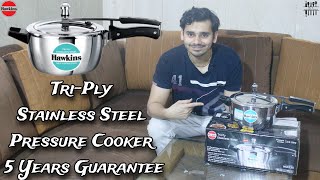 Hawkins New Launch TriPly Stainless Steel Pressure Cooker 35 Ltr HSST35 Detailed Review [upl. by Nevi]