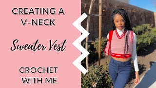 Crocheting A VNeck Sweater Vest  WalkThrough  Crochet With Me [upl. by Shelly489]