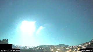 Huge Tauride Meteor  Fireball over western Norway November 19 2022 [upl. by Elly819]