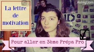 LA LETTRE DE MOTIVATION POUR ALLER EN 3ème Prépa Pro  Quelques conseils [upl. by Constantia629]