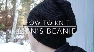 How to Knit  Mens Beanie [upl. by Zetnod259]