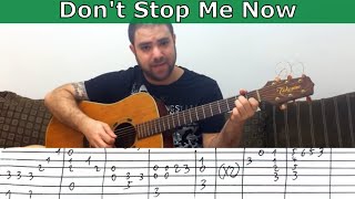 Fingerstyle Tutorial Dont Stop Me Now  Guitar Lesson w TAB [upl. by Willabella]