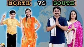 NORTH vs SOUTH  Food eating challenge with family  Favorite Food  Aayu and Pihu Show [upl. by Wolf679]