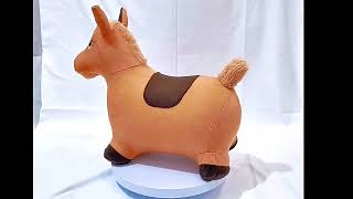 Brown Hopping Horse Toy Outdoor Ride On Bouncy Farm Animals Birthday Gift [upl. by Tyne]