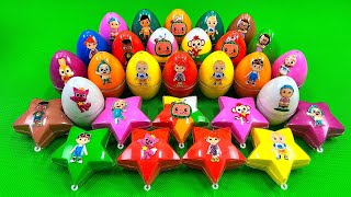 Rainbows Eggs 🌈 Cleaning Pinkfong in Stars with Rainbow SLIME Colorful Satisfying ASMR [upl. by Ogawa]