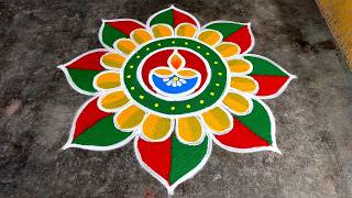 Diwali big rangoli designsDeepavali special kolam diwali beautiful rangoliSuper Amazingrangoli [upl. by Eiznekam]