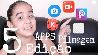 5 Aplicativos para filmar e editar vídeos pelo celular que eu uso no canal  5 apps [upl. by Gerladina]