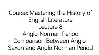 Class 8  Comparison between Anglo Saxon and Anglo Norman Period [upl. by Arrio781]