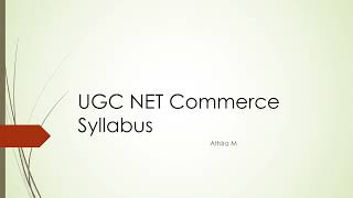 UGC NET Commerce Syllabus Banking amp Financial institutions [upl. by Licha]