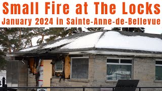 Small Fire at The Locks in SainteAnnedeBellevue Canal National Historic Site of Canada  Jan 2024 [upl. by Rubina521]