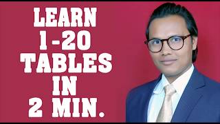 LEARN TABLES IN EASY WAY UPTO 20 IN TWO MINUTES [upl. by Nawak]