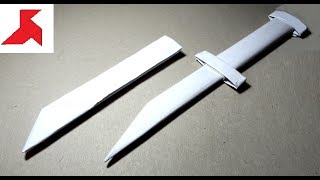 DIY  How to make DAGGER with a scabbard from A4 paper [upl. by Genovera]