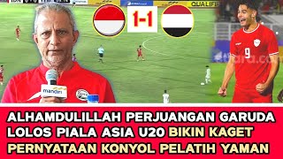 🔴INDONESIA LOLOS GEMPARKAN ASIA‼️ Komentar Jujur Pelatih Yaman Lihat Permainan Skuad Garuda muda [upl. by Nura]