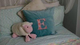 DIY How to Sew Your Or Your Childs Initials Onto a Pillow [upl. by Elakram]