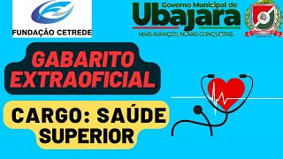 UBAJARA  GABARITO EXTRAOFICIAL  ÁREA DA SAÚDE  MATEMÁTICA  NÍVEL SUPERIOR  BANCA CETREDE [upl. by Neerahs]