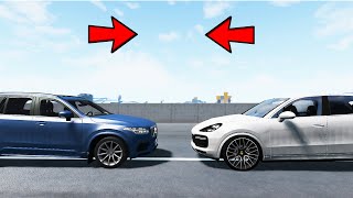 Volvo XC90 Vs Porsche Cayenne CRASH TEST  Realistic Car Crashes BeamNG Drive [upl. by Hurley]