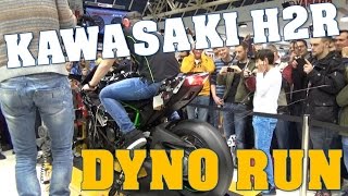 Kawasaki Ninja H2R exhaust sound 326 bhp dyno run  SPARKS FROM EXHAUST [upl. by Aisiram957]