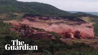 Terrifying moment of Brazil dam collapse caught on camera [upl. by Kyre]