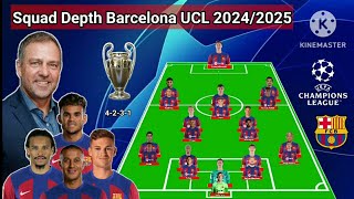 Squad Depth Barcelona UEFA Champions League Season 20242025  With Sane amp Diaz Under Hansi Flick [upl. by Rosmunda773]