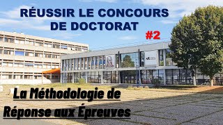 Concours de doctorat de français  Méthodologie de réponse aux épreuves [upl. by Zebada]