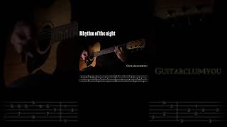 Rhythm of the night acoustic guitar tutorial tabs fingerstylе cover shorts guitarclub4you [upl. by Aekal662]