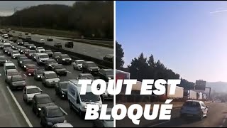 Les routiers se mobilisent entre blocages et opérations escargot [upl. by Tobin]