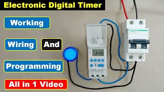 Everything about Digital timer Setting Working And wiring  timer switch  Electrical Technician [upl. by Pul740]